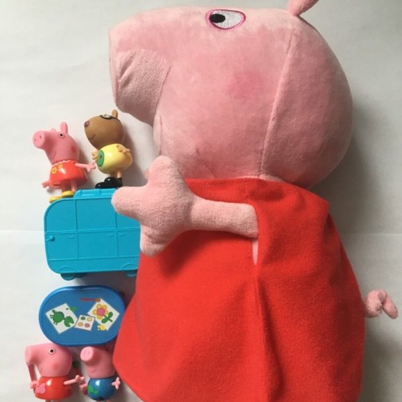 Peppa Pig lot! With Hug Me Plush and Plastic Figures and accessories. - Picture 1 of 8